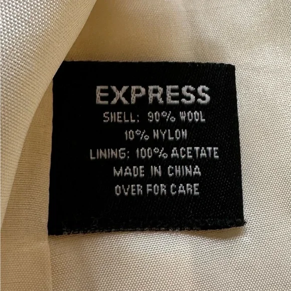 Express Classic Cream Wool Coat - Picture 7 of 9